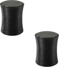 COSIEST Set of 2 Outdoor Side Table Black, Round MgO Concrete Side Table by COSIEST