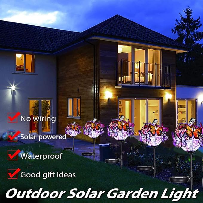 Outdoor Solar Lights 2 Pack, Solar Garden Lights - Image 2