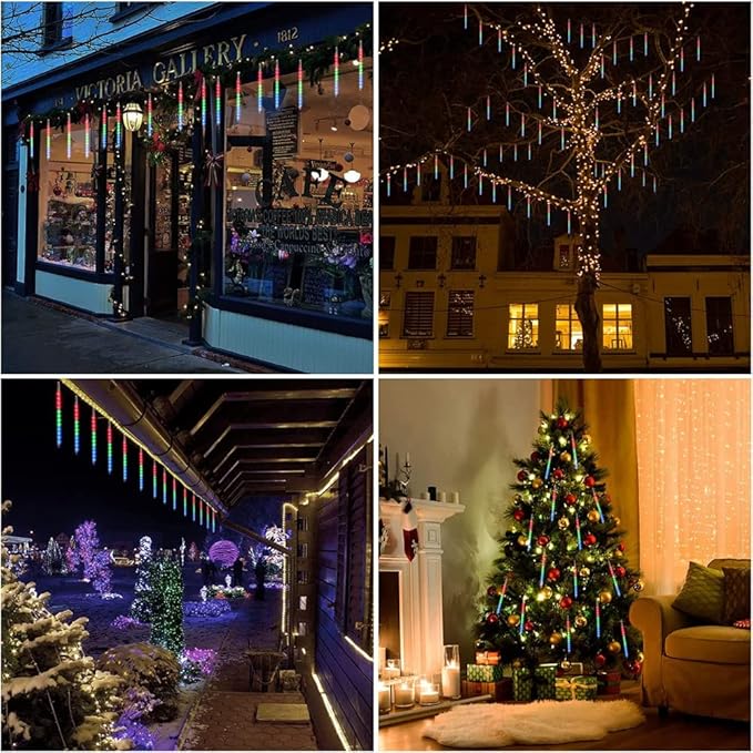String Lights 32 Tubes 768 LEDs Multicolor Outdoor Icicle Lights