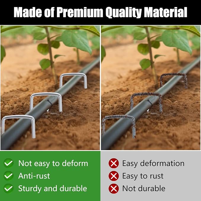 FEED GARDEN 6 Inch 50 Pack Hot-dip Galvanized Landscape Staples Plant Cover - Image 8