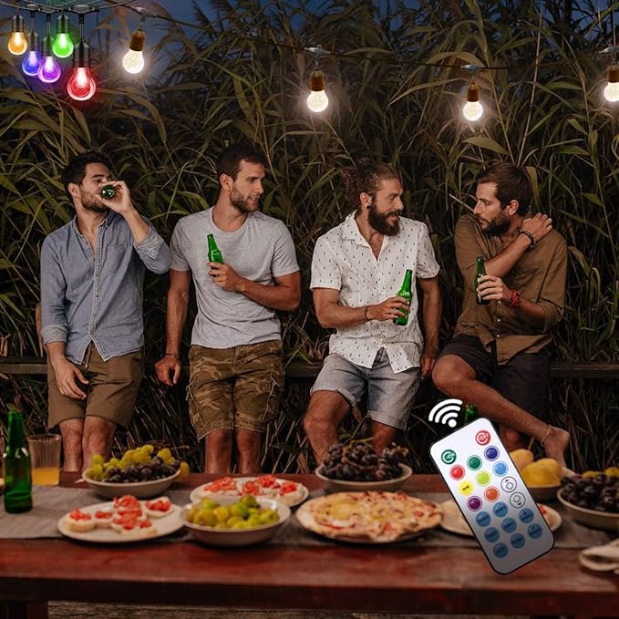 Outdoor String Lights, 35 Ft Multicolor LED with Remote
