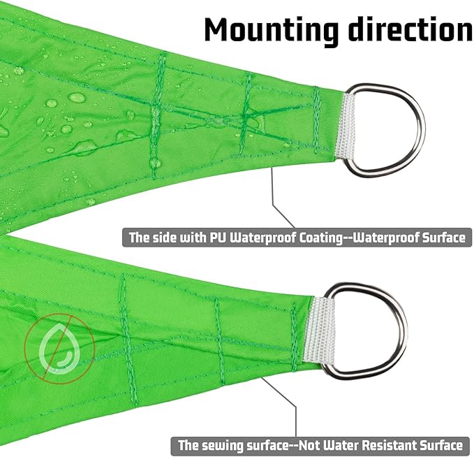 LOVE STORY Right Triangle 10'x20'x22.4' Waterproof Sun Shade Sail Canopy UV - Image 4