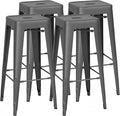 Shahoo 30 Inches Metal Bar Stools Counter Height Stackable Backless Stools by BuynowfromShahoo