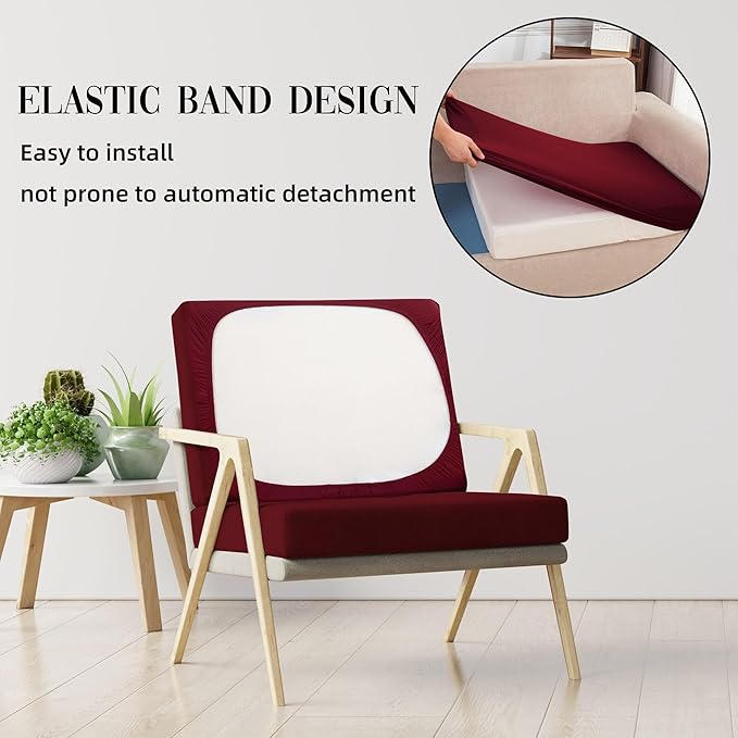 Cushion Covers Set, Stretch Polyester Spandex Covers for Patio Furniture