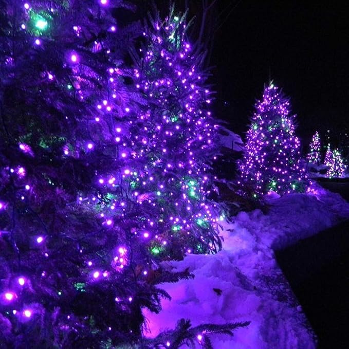 String Lights Purple 72ft Solar Powered Outdoor Decor