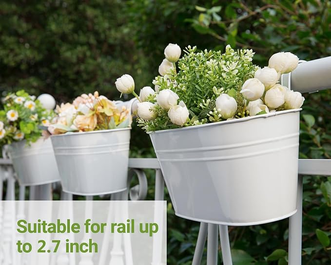 Dahey 3 Pcs 10.5 Inch Metal Iron Hanging Flower Pots - Image 5