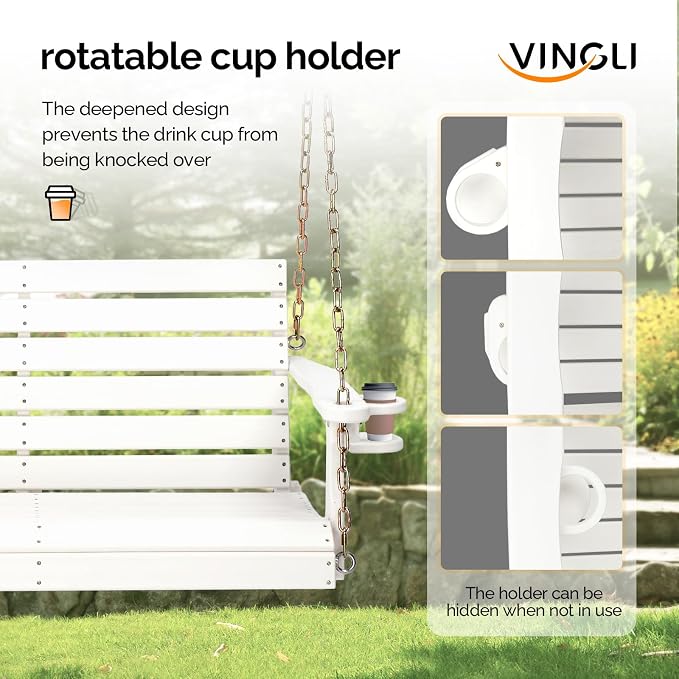 VINGLI Heavy Duty 1600 LBS HDPE Porch Swing Outdoor - Image 2