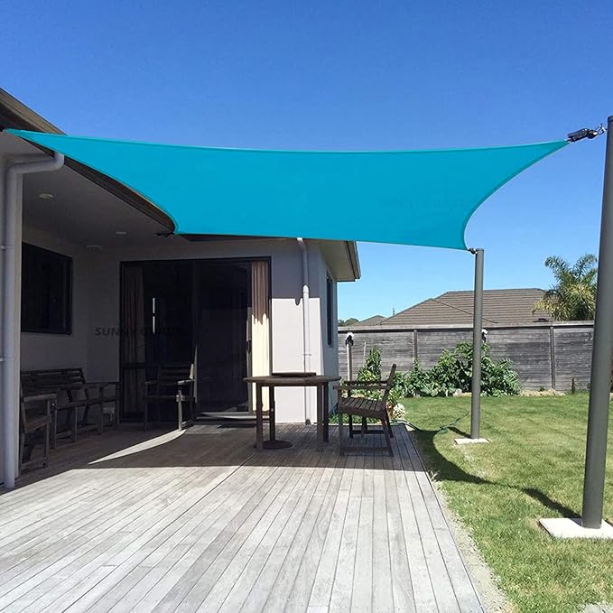 SUNNY GUARD Custom Size 17'x30' Rectangle Turquoise Blue UV Block Sunshade by SUNNYGUARD