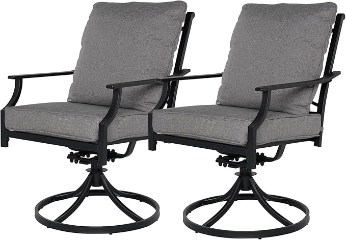 Grand patio Patio Dining Set for 2, E-Coated Outdoor Dining Set, 2 Swivel by GrandPatio