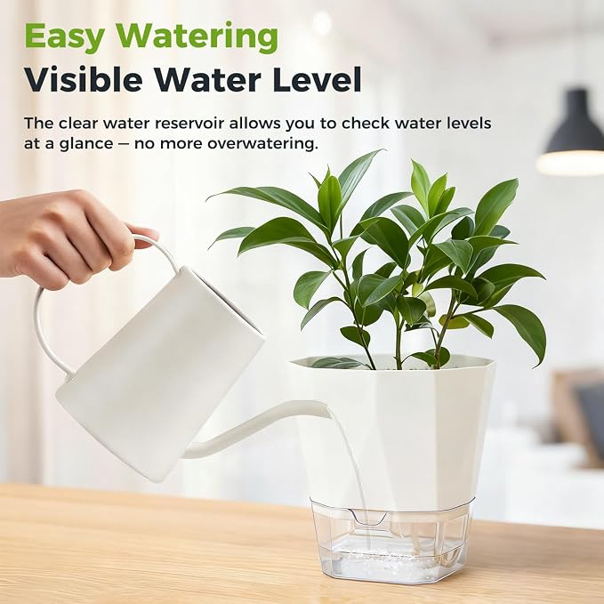 5 Pack Self Watering Plant Pots 6.7 Inches Self Watering Planters - Image 8