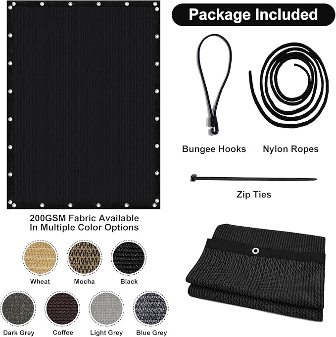 Artpuch 90% Sun Shade Cloth, 6 x 16 FT Pergola Shade Cover Canopy - Image 7