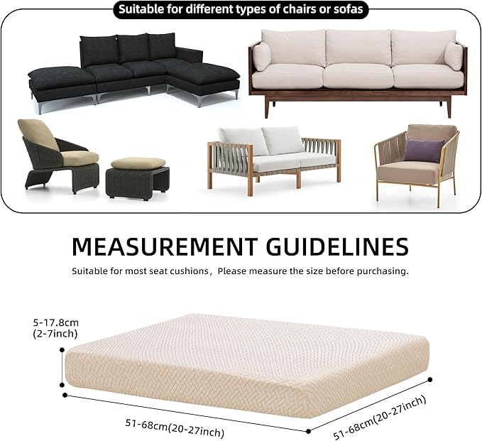 Sofa Covers, Stretch Outdoor Cushion Covers in 8-Piece Set