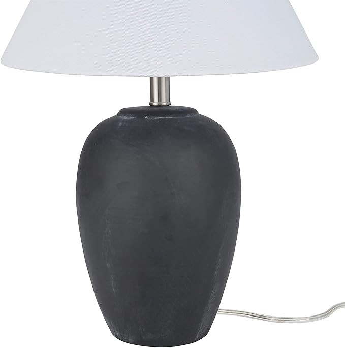 Table Lamp with Black Distressed Ceramic Base, 23-Inch Height