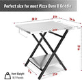 Foldable Grill Table with Trash Bag Holder, Paper Towel Holder and Shelf