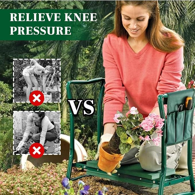 Garden Kneeler and Seat, Foldable Garden Stool Heavy Duty Gardening Bench - Image 3