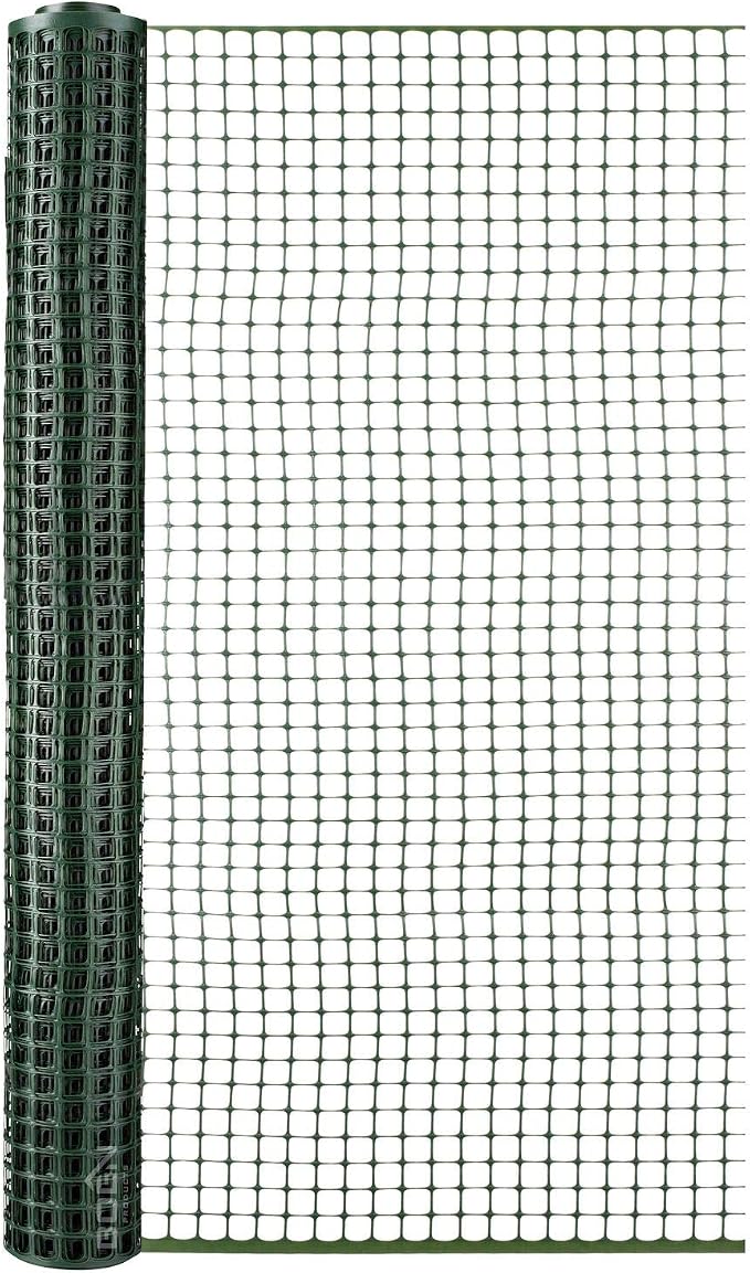 Decorative Fence Green Plastic Mesh Garden Barrier, 4 ft x 50 ft
