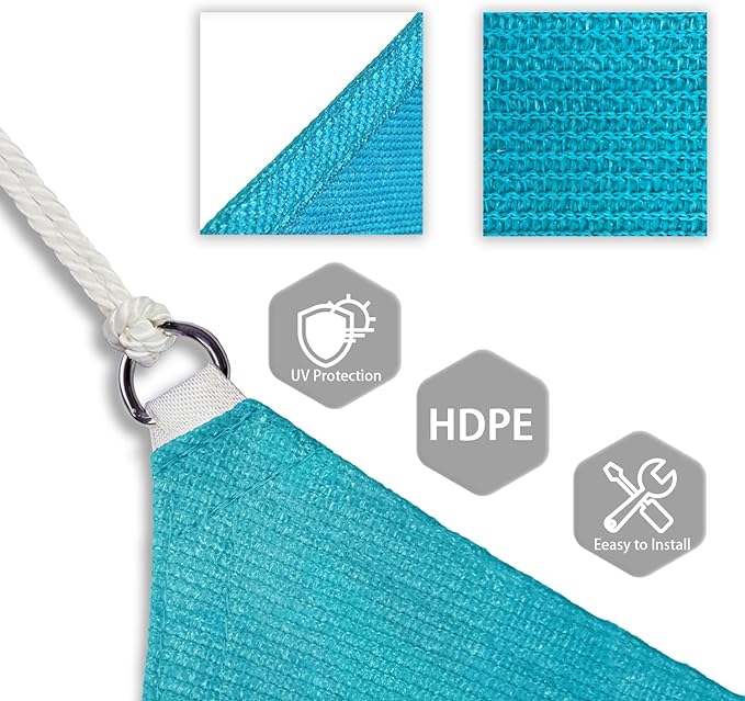Patio Paradise 27' x 27' x 27' Sun Shade Sail Triangle Canopy Shade Cloth - Image 3
