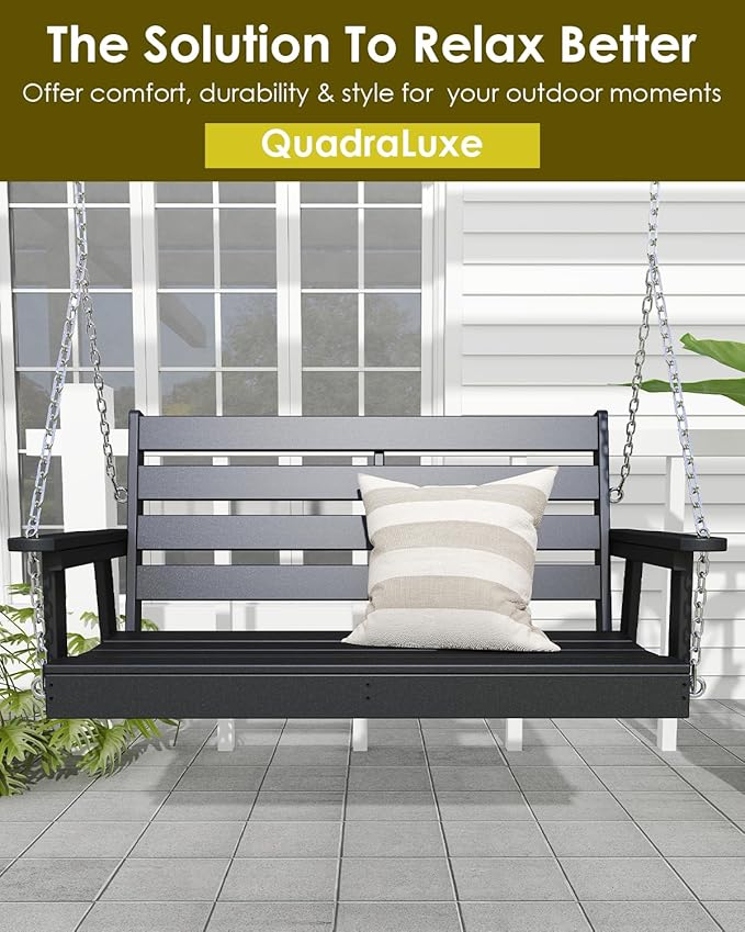 GREENVINES Porch Swing | 51’’ | HDPE Plastic | - Image 6
