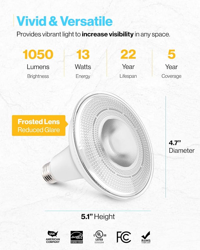 Sunco 30 Pack PAR38 LED Flood Light Outdoor Bulb, Waterproof Bright Dimmable - Image 4
