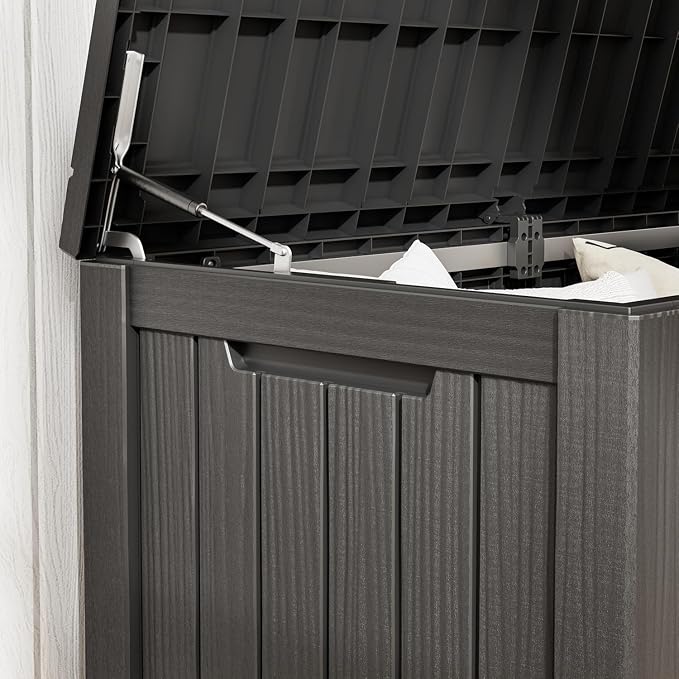 NUNU LAB 180 Gallon Outdoor Storage Box, Resin Large Sturdy Deck Box, Backyard - Image 5