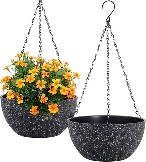 12 inch Large Hanging Planters for Indoor Outdoor Plants, 2 Pack Hanging Flower by Meowell