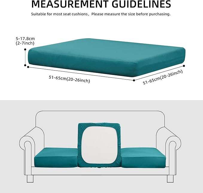Sofa Covers 12-Piece Stretch Outdoor Cushion Set, Peacock Blue