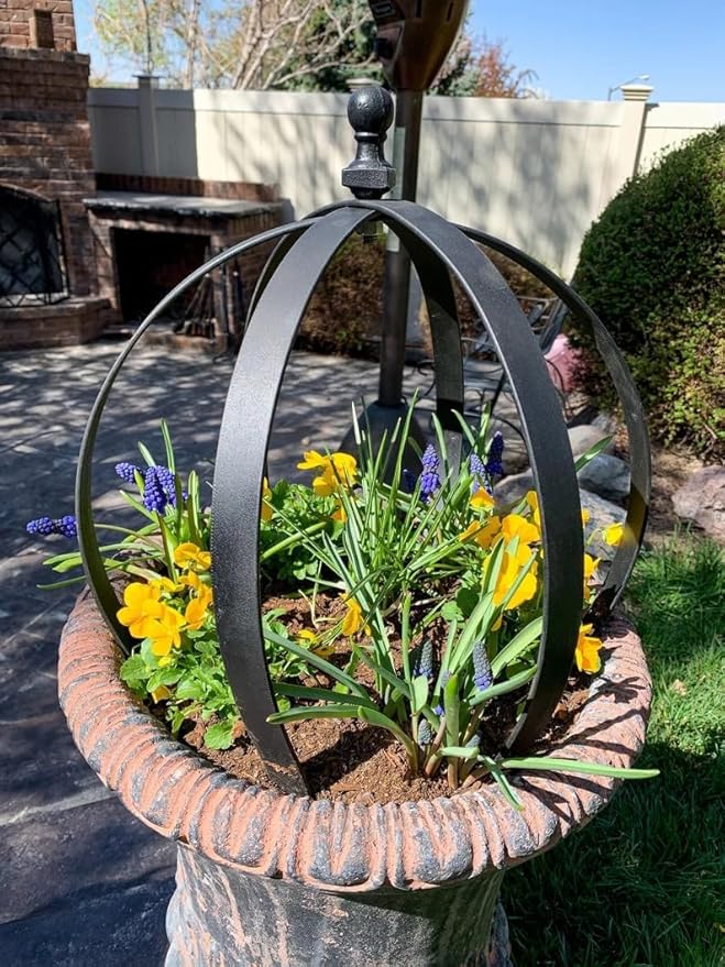 Trellis Obelisk Black Metal, 2 Pieces, 18 x 22 Inches