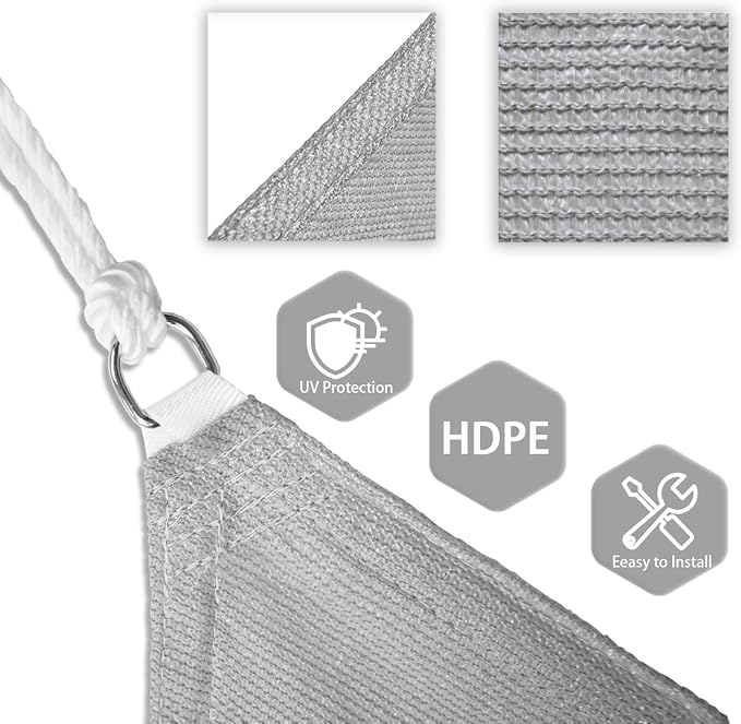 Patio Paradise 12' x 12' x 12' Sun Shade Sail Triangle Canopy Shade Cloth - Image 3