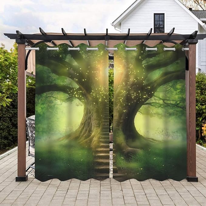 Fantasy Theme Waterproof Outdoor Curtains by Lirduipu