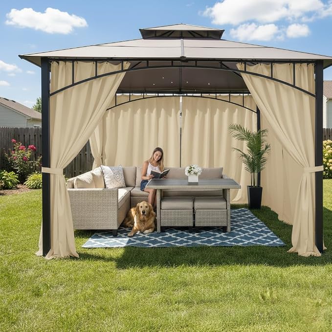 HolidayIdeas Outdoor Patio Curtains Waterproof 6 Panels 54x95 Inch- Protect - Image 2