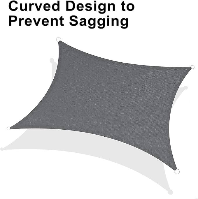 LOVE STORY Custom Size 9'x12' Dark Grey Sun Shade Sail Rectangle UV Block - Image 6