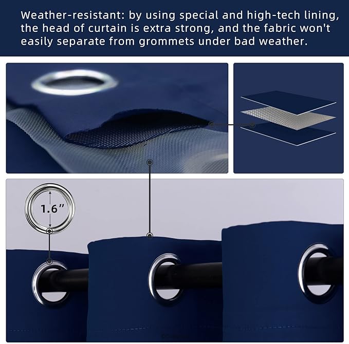 Waterproof Outdoor Curtain W105 x L84 - Image 3
