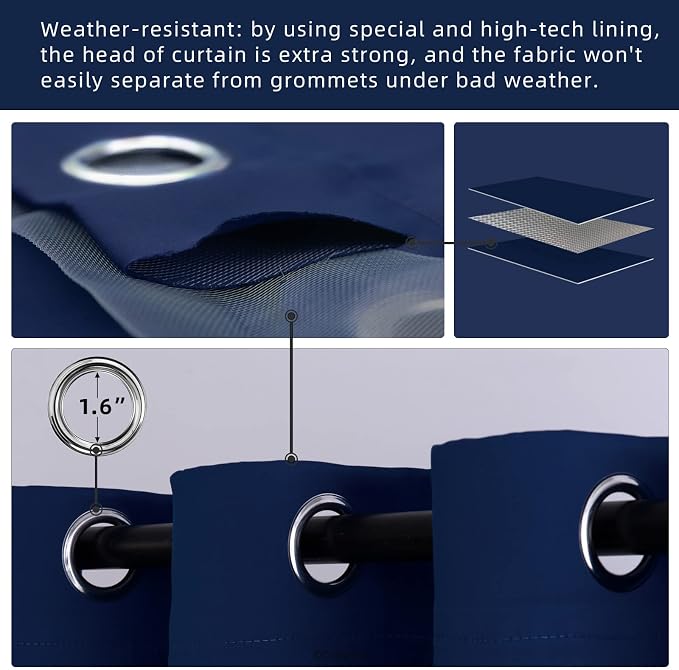 Waterproof Outdoor Curtain W105 x L108 - Image 3