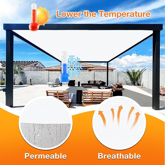Artpuch Outdoor Pergola Shade Cover 8' X 14' Sun Shade Cloth - Image 4
