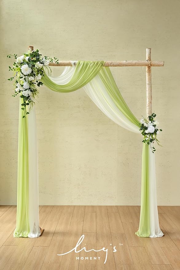 Artificial Flowers Wedding Arch Kit, 4 Pieces in White, Lily and Olive