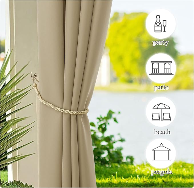 NICETOWN 2 Panels Outdoor Curtains - Image 6