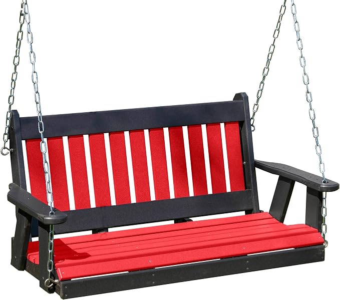 Poly Lumber Wood 4FT Mission Porch Swing Amish Craftsmandship Made in USA HDPE by Unknown