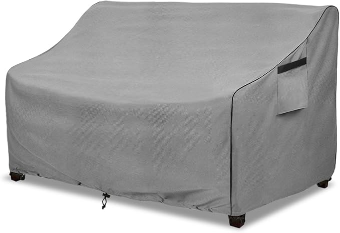 Patio Sofa Cover Grey Waterproof Polyester Fits Up to 79-Inch Loveseats