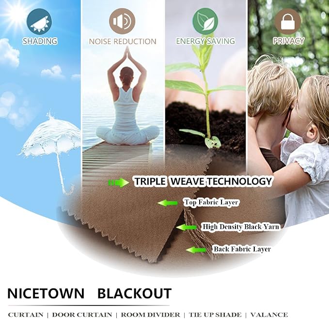 NICETOWN Bedroom Curtain for Patio Room Darkning, Home Decor Thermal Insulated - Image 6