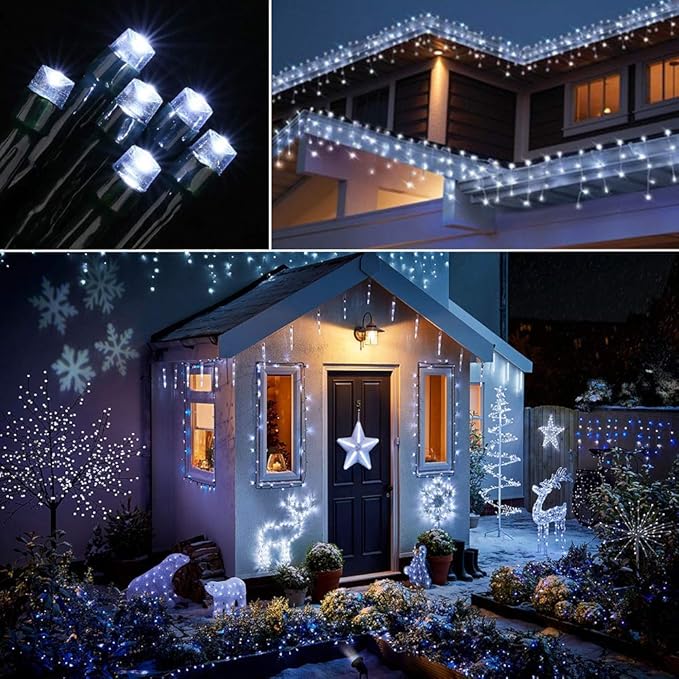 String Lights - 72 Ft Solar Powered LED Outdoor Lights, White
