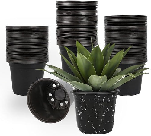 100 Packs 5 Inch Nursery Pots, 4 5 6 Inches Plastic Nursery Pots by TAQIXI