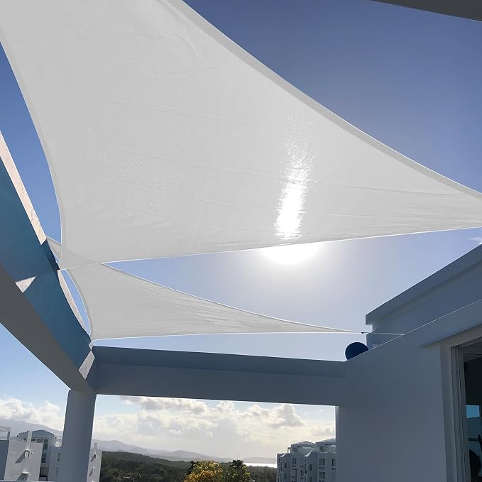 SUNNY GUARD Custom Size 17'x17'x17' Silver Grey Sun Shade Sail Triangle UV by SUNNYGUARD