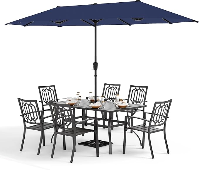 PHI VILLA Patio Dining Set 8 PCS by PHIVILLAThepioneerofcomfortablehouseholdsupplies