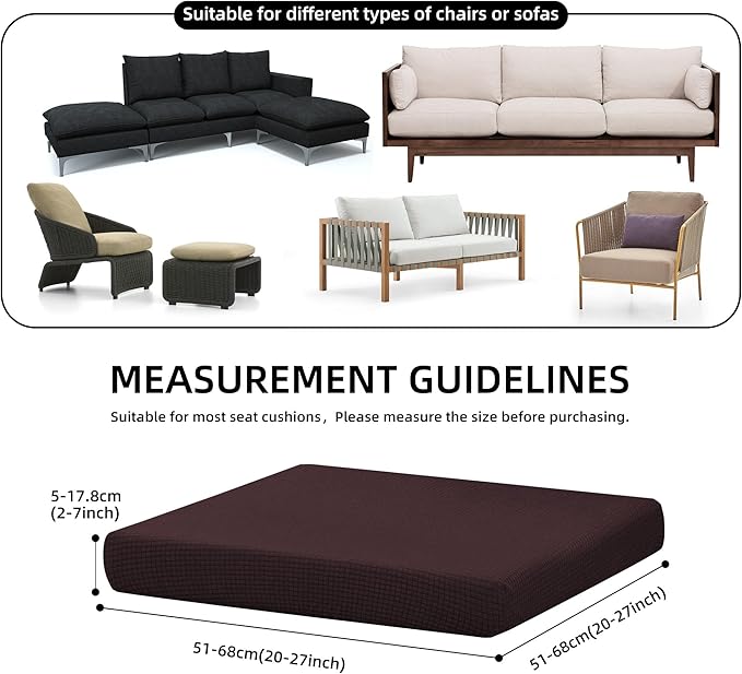 Sofa Cover Set, Stretch Outdoor Cushion Covers in 4 to 14 Piece Sets