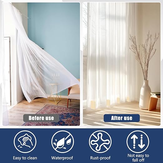 Outdoor Curtains Magnetic Weights, 16 Pairs Beige Plastic-Encased