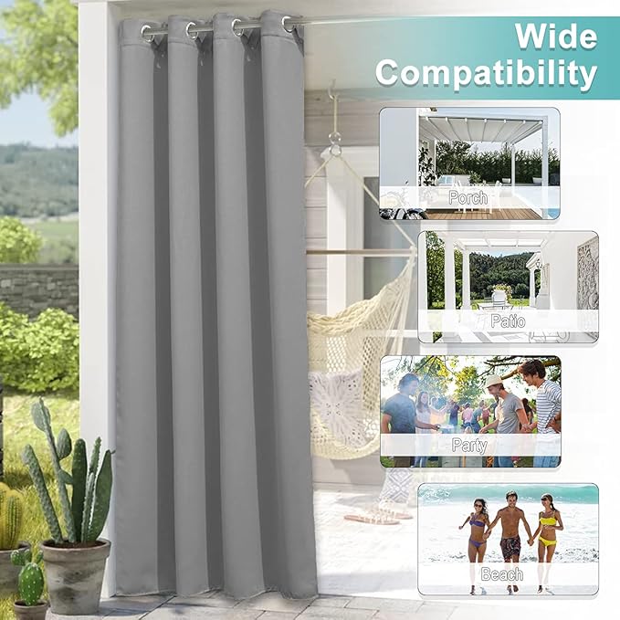 NICETOWN 2 Panels Outdoor Curtains - Image 6