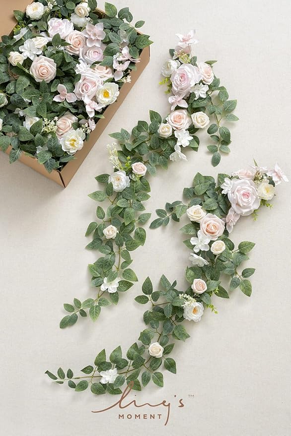 Artificial Flowers Wedding Chair Swags, 10 Pack, 30-Inch Blush