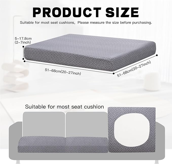 Cushion Covers 8 Pcs Gray Checkered Outdoor Patio Slipcovers