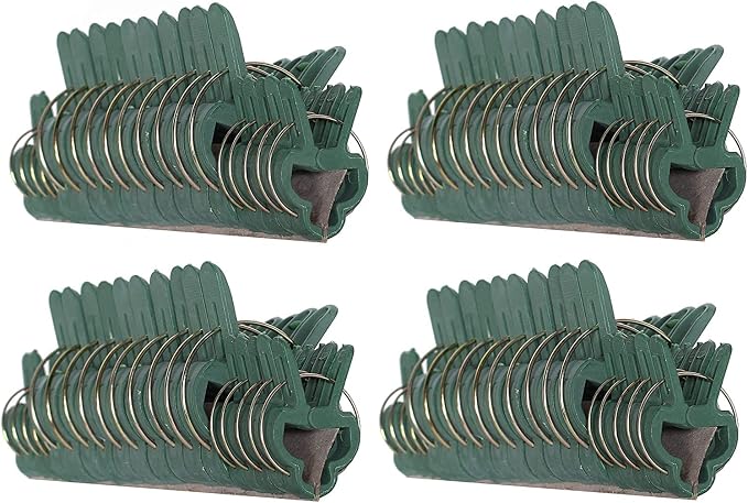 Plant Clips 80 Piece Green Gentle Gardening Plant & Flower Lever Loop Gripper by RamPro