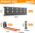 Storage Rack in Orange Metal with 10 Double-Prong Tool Hooks